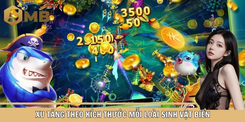 Xu tăng theo kích thước mỗi loài sinh vật biển